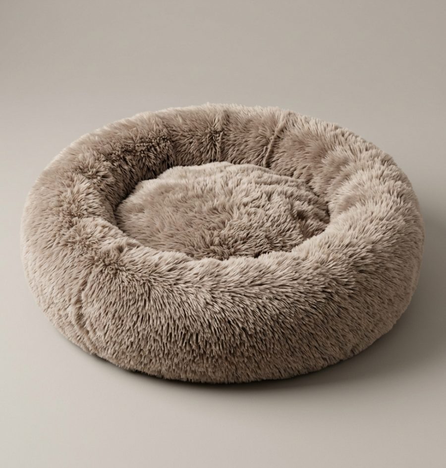 Orthopedic calming pet bed with supportive filling for dogs and cats