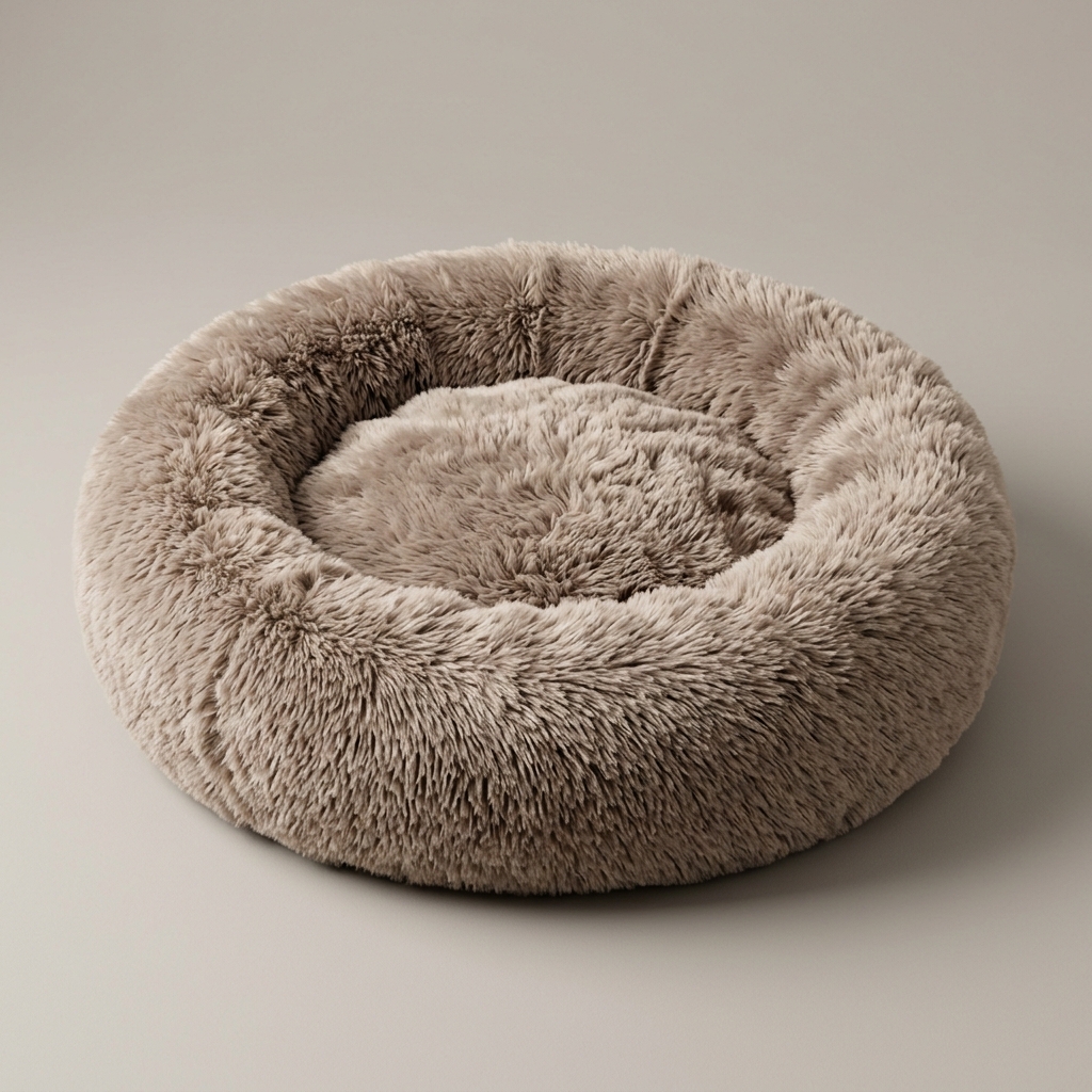 Orthopedic calming pet bed with supportive filling for dogs and cats