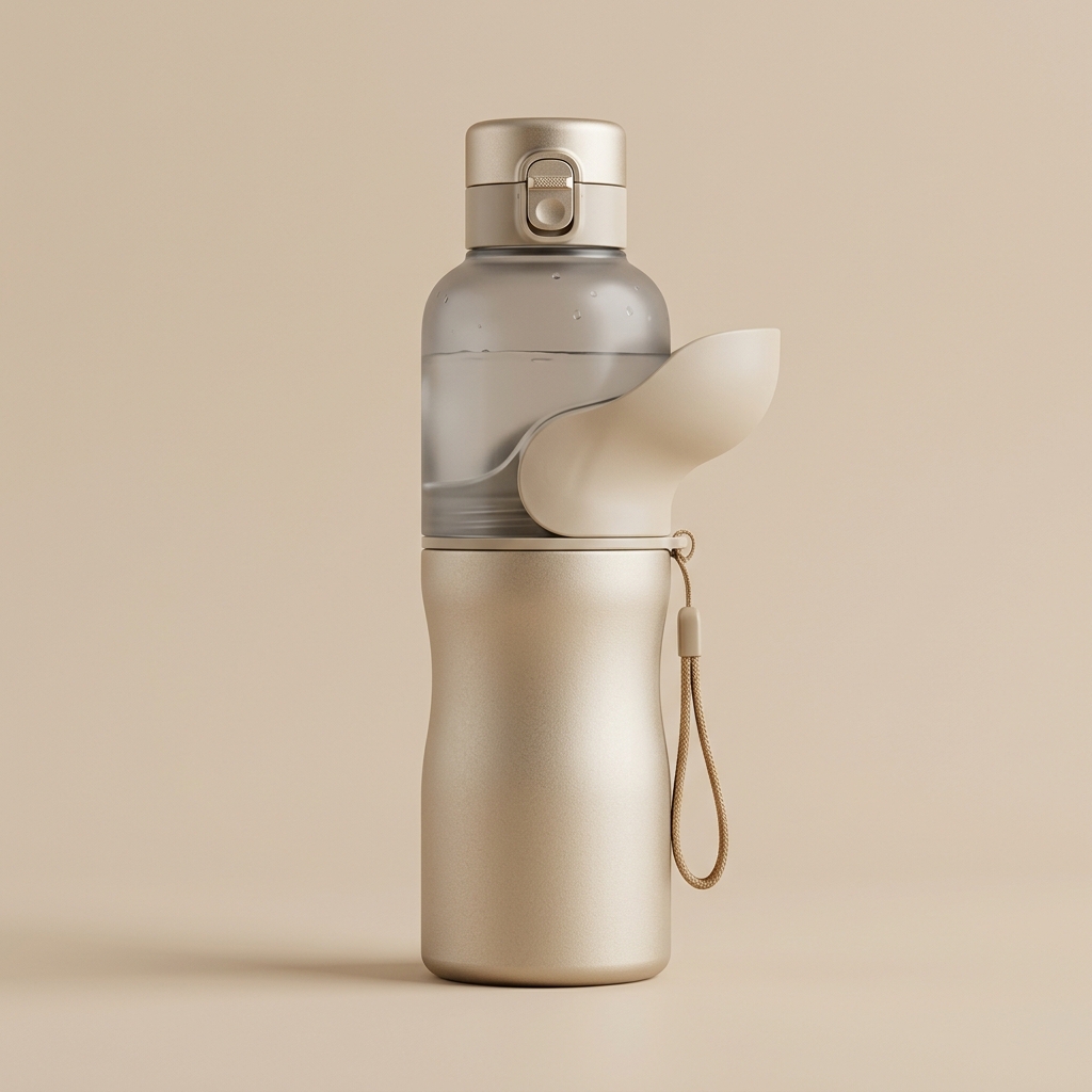 Portable pet water cup and feeder bottle for dogs and cats on the go